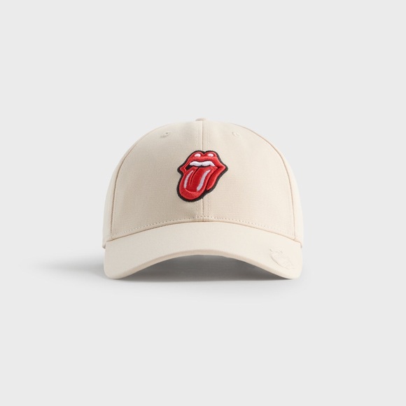 Kith Rolling Stones Aaron Classic Cap Black Hat Embroidered Tongue Logo Artwork - Picture 1 of 9